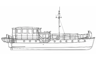 Architectural profile drawing of Blue Bird