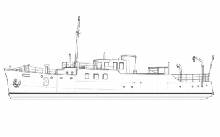 Architectural profile drawing of Eila II