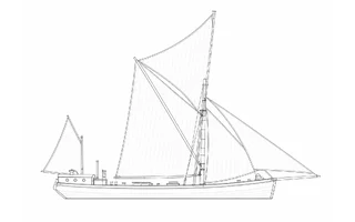 Architectural profile drawing of Ethel Maud