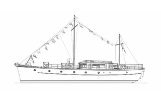 Architectural profile drawing of Gay Venture