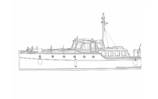 Architectural profile drawing of Lady Gay