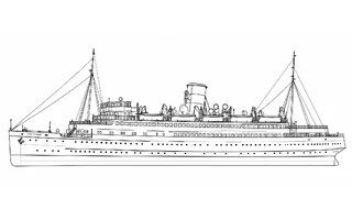 Architectural profile drawing of Lady of Mann