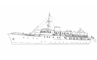 Architectural profile drawing of Malahne