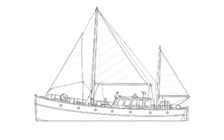 Architectural profile drawing of Mary Scott ON691