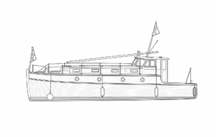 Architectural profile drawing of Quisisana