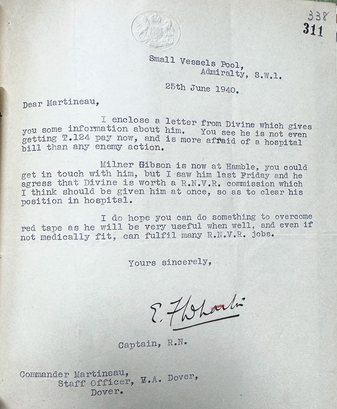 A Proposed R.N.V.R. Commission